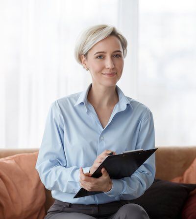 A psychologist in session with a client