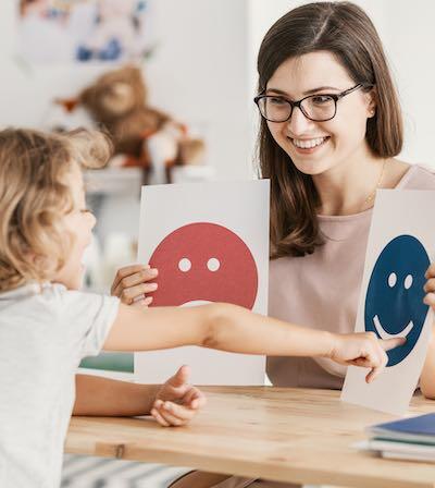 Psychotherapist in session